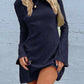 Backless Round Neck Long Sleeve Mini Dress