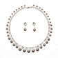 Pearl Zircon Earrings Necklace Set Dinner Jewelry