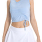 Millennia Drawstring Ruched Wide Strap Active Tank