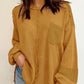 Exposed Seam Round Neck Long Sleeve Sweatshirt