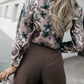 Printed Collared Neck Long Sleeve Shirt