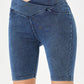 Basic Bae Asymmetrical Waist Denim Shorts with Pockets