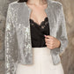 Full Size Sequin Open Front Cropped Jacket