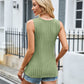 Ribbed Solid Color V-Neck Tank