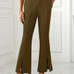 Slit Flare Pants with Pockets