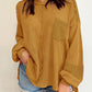 Exposed Seam Round Neck Long Sleeve Sweatshirt