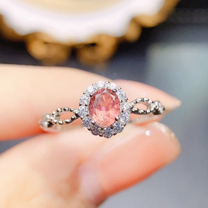 Jewelry Natural Tourmaline Ring S925 Silver Female Accessories