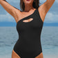 Cutout One Shoulder Sleeveless One-Piece Swimwear