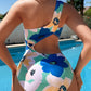 Cutout Printed Single Shoulder One-Piece Swimwear