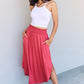 Doublju Comfort Princess Full Size High Waist Scoop Hem Maxi Skirt