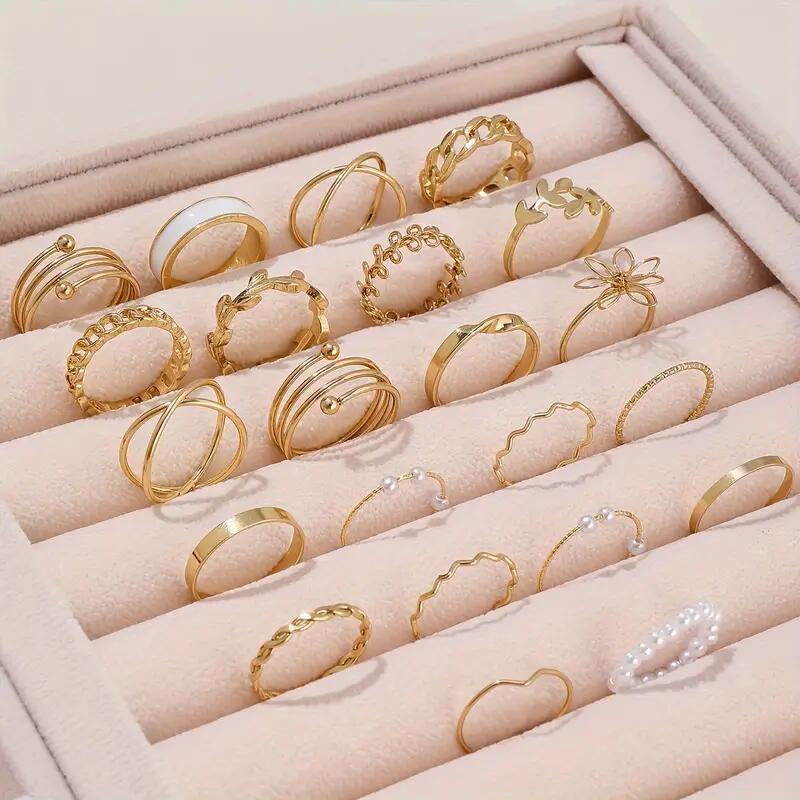 Women's Creative Simple Elegant Ring Earrings Suit