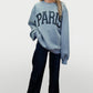 Basic Bae PARIS Round Neck Long Sleeve Air Scuba Sweatshirt