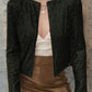 Full Size Sequin Open Front Cropped Jacket