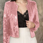 Full Size Sequin Open Front Cropped Jacket