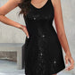 Full Size Sequin V-Neck Mini Cami Dress