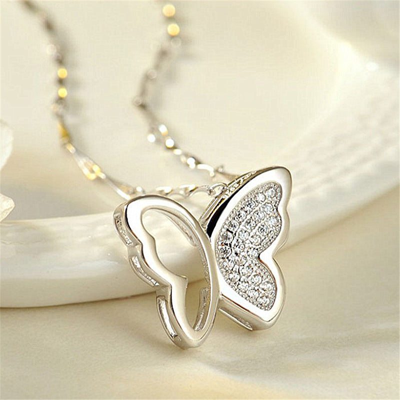 Butterfly Jeweled Pendant Dance Butterfly Necklace Jewelry