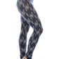 Long Yoga Style Banded Lined Multi Printed Knit Legging With High Waist