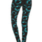 Yoga Style Banded Lined Tie Dye Printed Knit Legging With High Waist