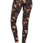 5-inch Long Yoga Style Banded Lined Multi Printed Knit Legging With High Waist