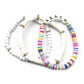 Fashion Wood Rubber Disc Bead Beach Letter Stretch Multi Bracelet