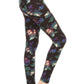 Long Yoga Style Banded Lined Floral Printed Knit Legging With High Waist