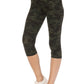 Multi-color Print, Cropped Capri Leggings In A Fitted Style With A Banded High Waist