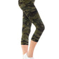 Yoga Style Banded Lined Tie Dye Printed Knit Capri Legging With High Waist.