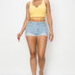 Side Chain Detailed Denim Shorts