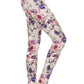 5-inch Long Yoga Style Banded Lined Floral Printed Knit Legging With High Waist