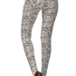 Snakeskin Print, Full Length, High Waisted Leggings In A Fitted Style With An Elastic Waistband