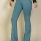 Wide waistband flare leg pants