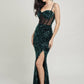 Cecily Teddy Velvet Corset Maxi Dress