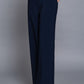 Back elastic straight woven long pants