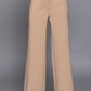 Back elastic straight woven long pants