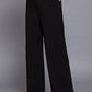 Back elastic straight woven long pants