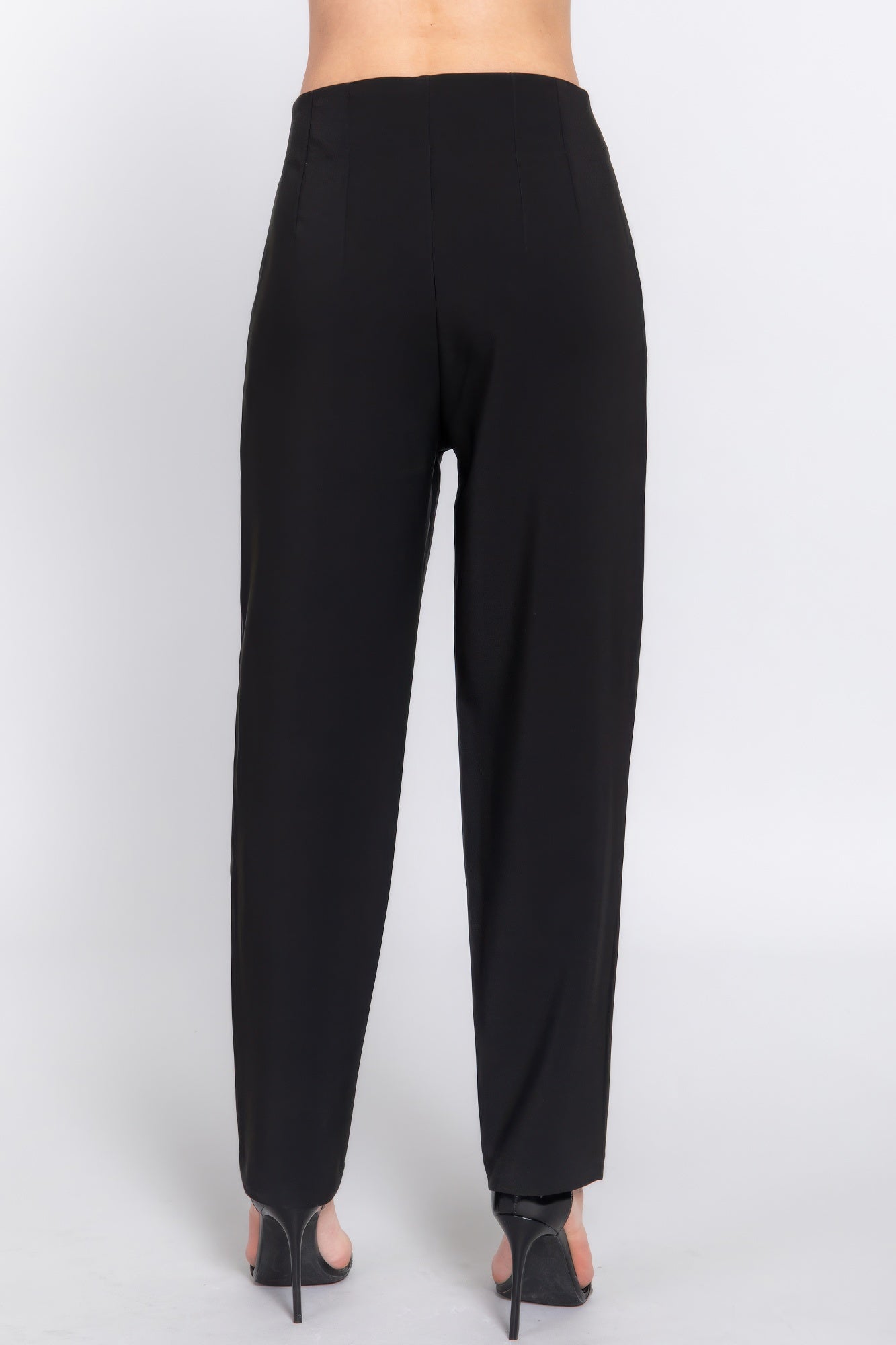 High Waist Pintuck Detail Long Pants