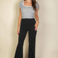 High Waist Stretch Crepe Flare Pants