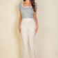 High Waist Stretch Crepe Flare Pants