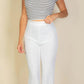 High Waist Stretch Crepe Flare Pants