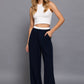 Contrast Waist Boxer Straight Long Pants