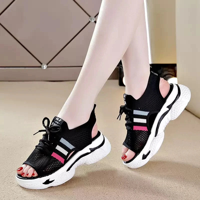 Women's Sports Sandals 2020 Summer New Hollow Flat Ins Fashion All-match Platform Platform Casual Shoes Women