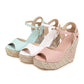 Wedge Sandals Women Summer Shoes Fashion Knitted Platform Gladiator Flip Flops Casual White Pink Party Shoe Female Large Size 45