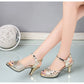 Summer High Heels Sandals Women Heeled Shoes Peep toe Fashion Brand Women Sandals Casual Lady Heels 6cm Gold Silver YX3422