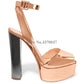 New Fashion Women Open Toe Gold High Platform Chunky Heel Pumps Mirror Patent Leather Ankle Strap High Heels Dress Shoes