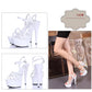 Hot! Women Summer Sandals Patent Leather Platform Sandals High-heeled Shoes 15cm  Fashion Shows Thin Heels Plus-size pumps 34-44