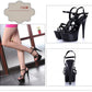 Hot! Women Summer Sandals Patent Leather Platform Sandals High-heeled Shoes 15cm  Fashion Shows Thin Heels Plus-size pumps 34-44