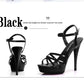 Hot! Women Summer Sandals Patent Leather Platform Sandals High-heeled Shoes 15cm  Fashion Shows Thin Heels Plus-size pumps 34-44