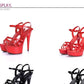 Hot! Women Summer Sandals Patent Leather Platform Sandals High-heeled Shoes 15cm  Fashion Shows Thin Heels Plus-size pumps 34-44