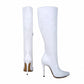 LOSLANDIFEN 2024 Winter Over The Knee Women Boots Leather Sexy High Heels Slip on Shoes Pointed Toe Woman Long  Size 35-42