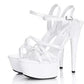 Hot! Women Summer Sandals Patent Leather Platform Sandals High-heeled Shoes 15cm  Fashion Shows Thin Heels Plus-size pumps 34-44